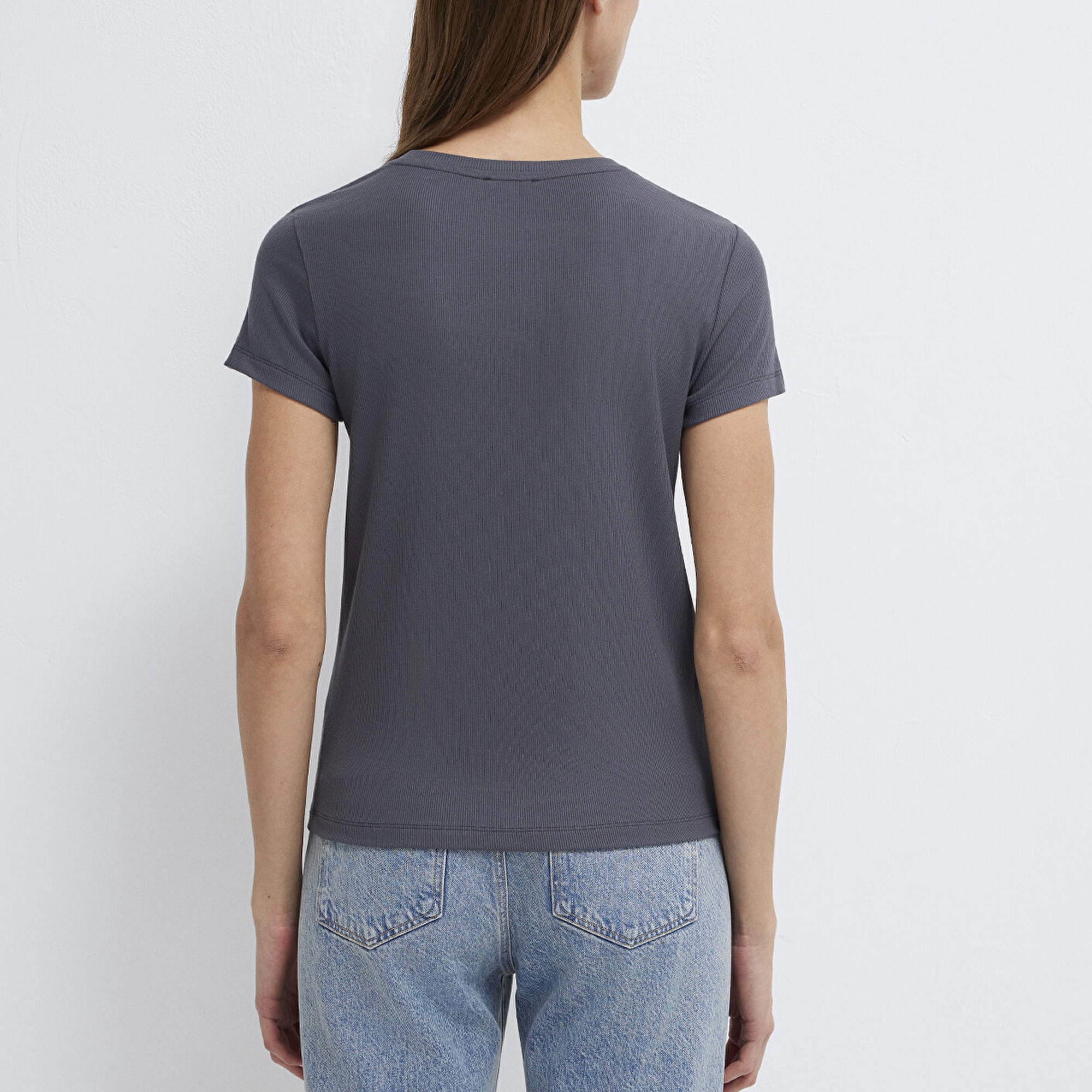 Mavi Gri Basic Tişört Slim Fit / Dar Kesim 1612904-83620