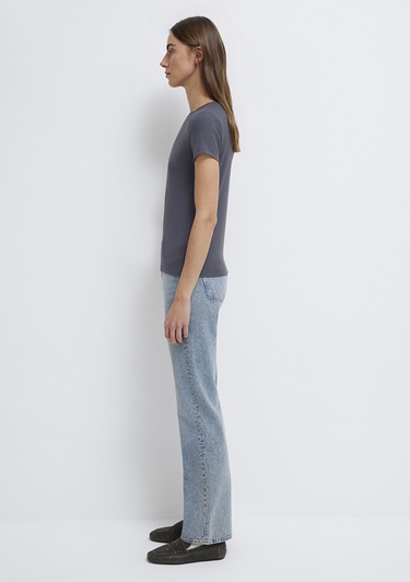  Mavi Gri Basic Tişört Slim Fit / Dar Kesim 1612904-83620