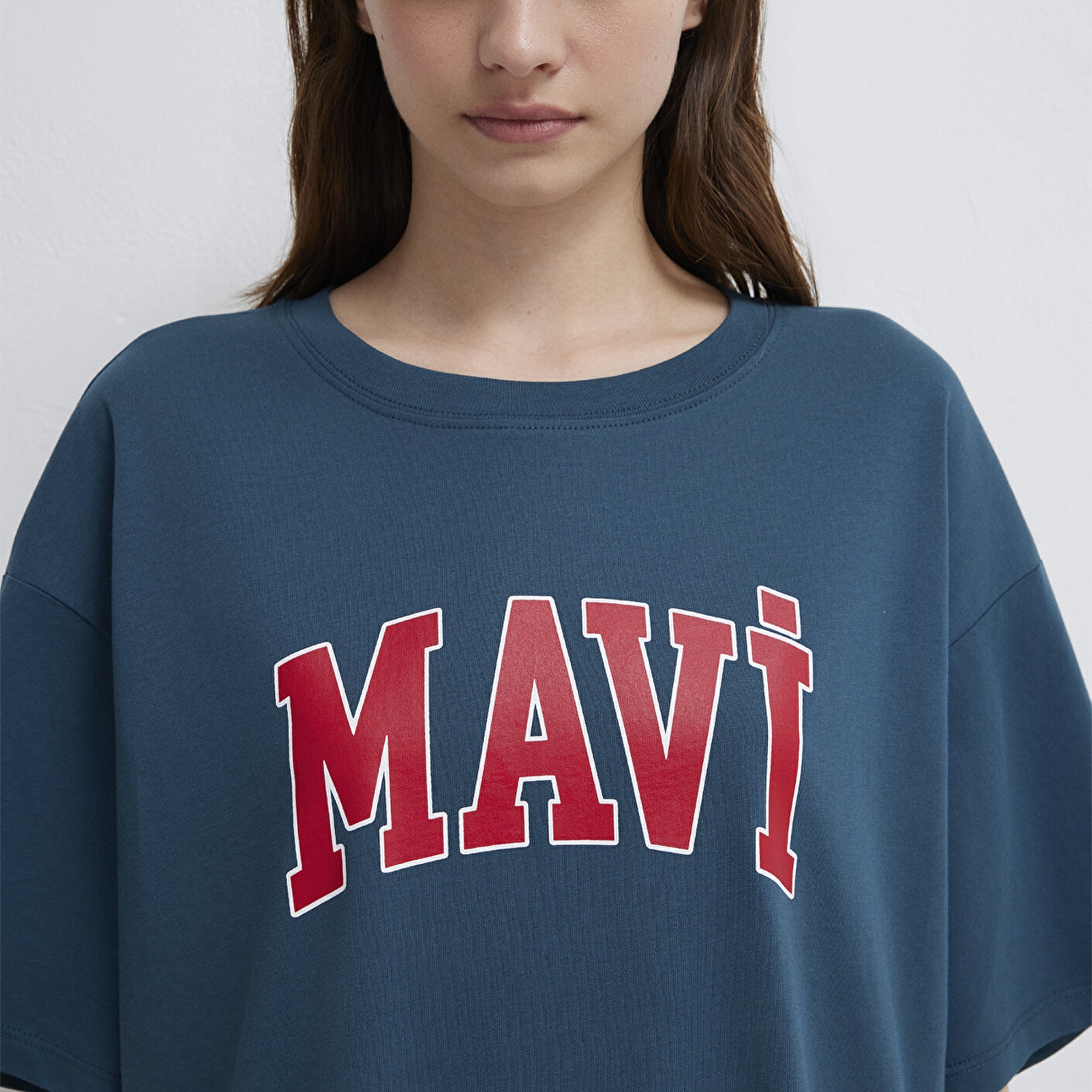 Mavi Mavi Logo Baskılı Mavi Tişört Oversize / Geniş Kesim 1600843-70771