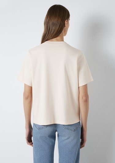  Mavi Mavi Logo Baskılı Pembe Tişört Regular Fit / Normal Kesim 1612829-71121