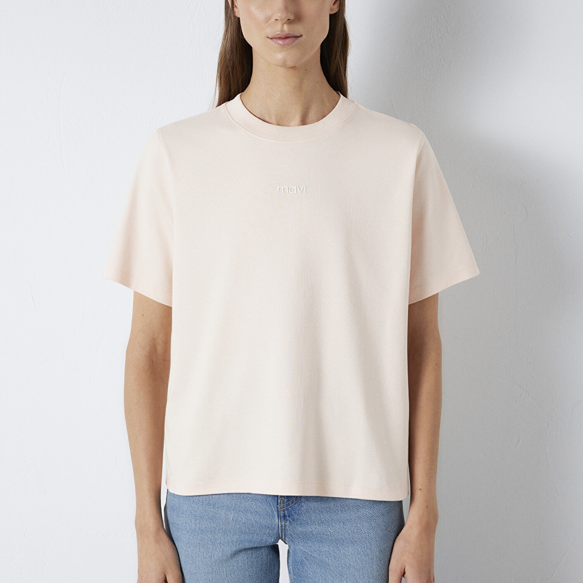 Mavi Mavi Logo Baskılı Pembe Tişört Regular Fit / Normal Kesim 1612829-71121