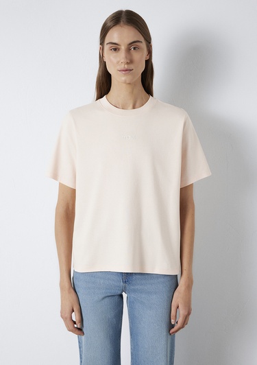  Mavi Mavi Logo Baskılı Pembe Tişört Regular Fit / Normal Kesim 1612829-71121