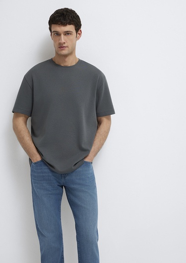  Mavi Mavi Black Siyah Gri Tişört Loose Fit / Bol Rahat Kesim 0612731-70088