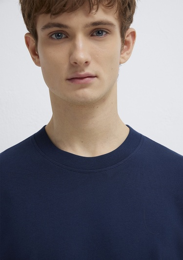  Mavi Lacivert Basic Tişört Oversize / Geniş Kesim 0613113-82318