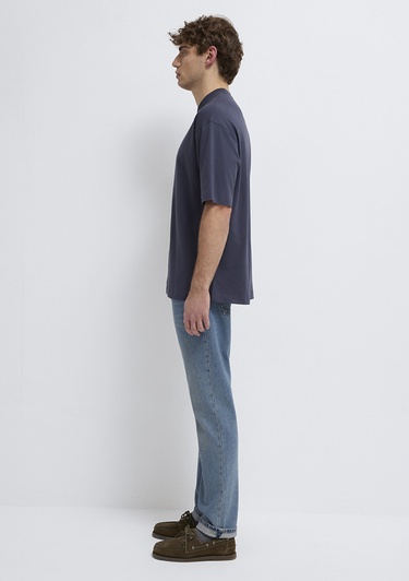  Mavi Gri Basic Tişört Oversize / Geniş Kesim 0613113-70101