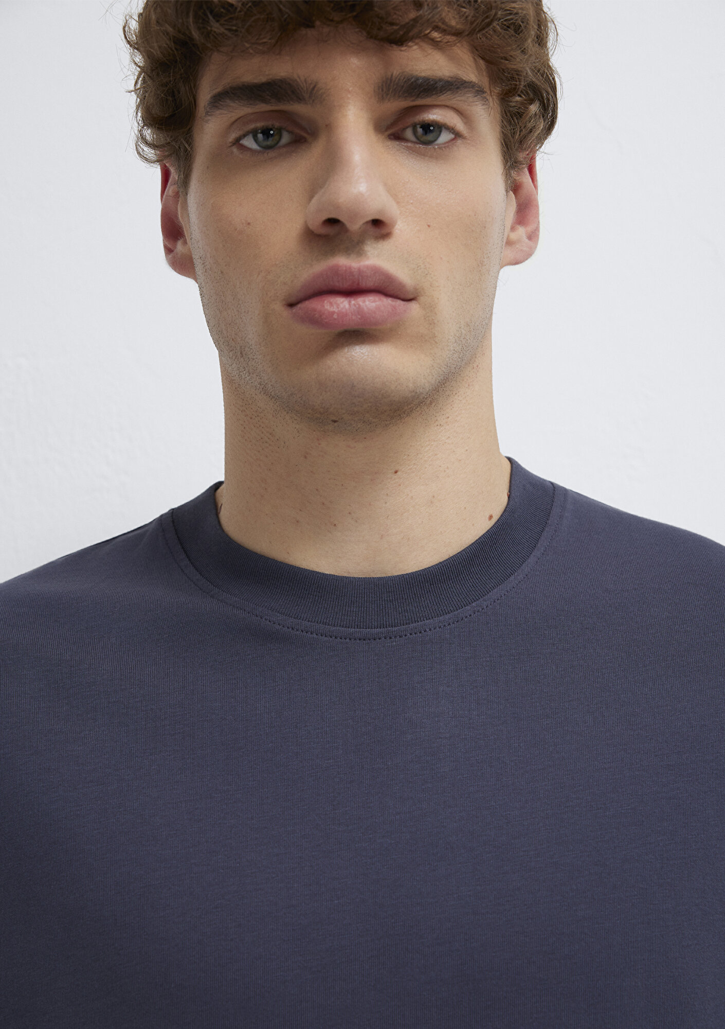 Mavi Gri Basic Tişört Oversize / Geniş Kesim 0613113-70101