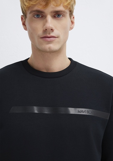  Mavi Mavi Black Bisiklet Yaka Siyah Sweatshirt 0S10528-900