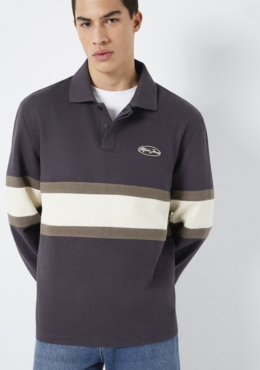  Mavi Mavi Jeans Nakışlı Polo Yaka Antrasit Sweatshirt 0S10575-70101