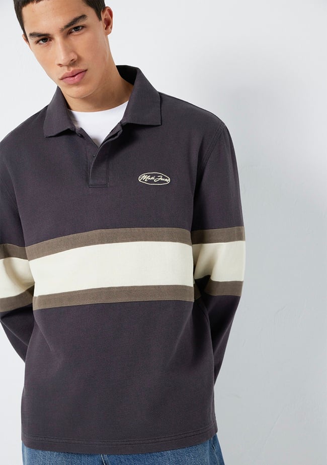  Mavi Mavi Jeans Nakışlı Polo Yaka Antrasit Sweatshirt 0S10575-70101