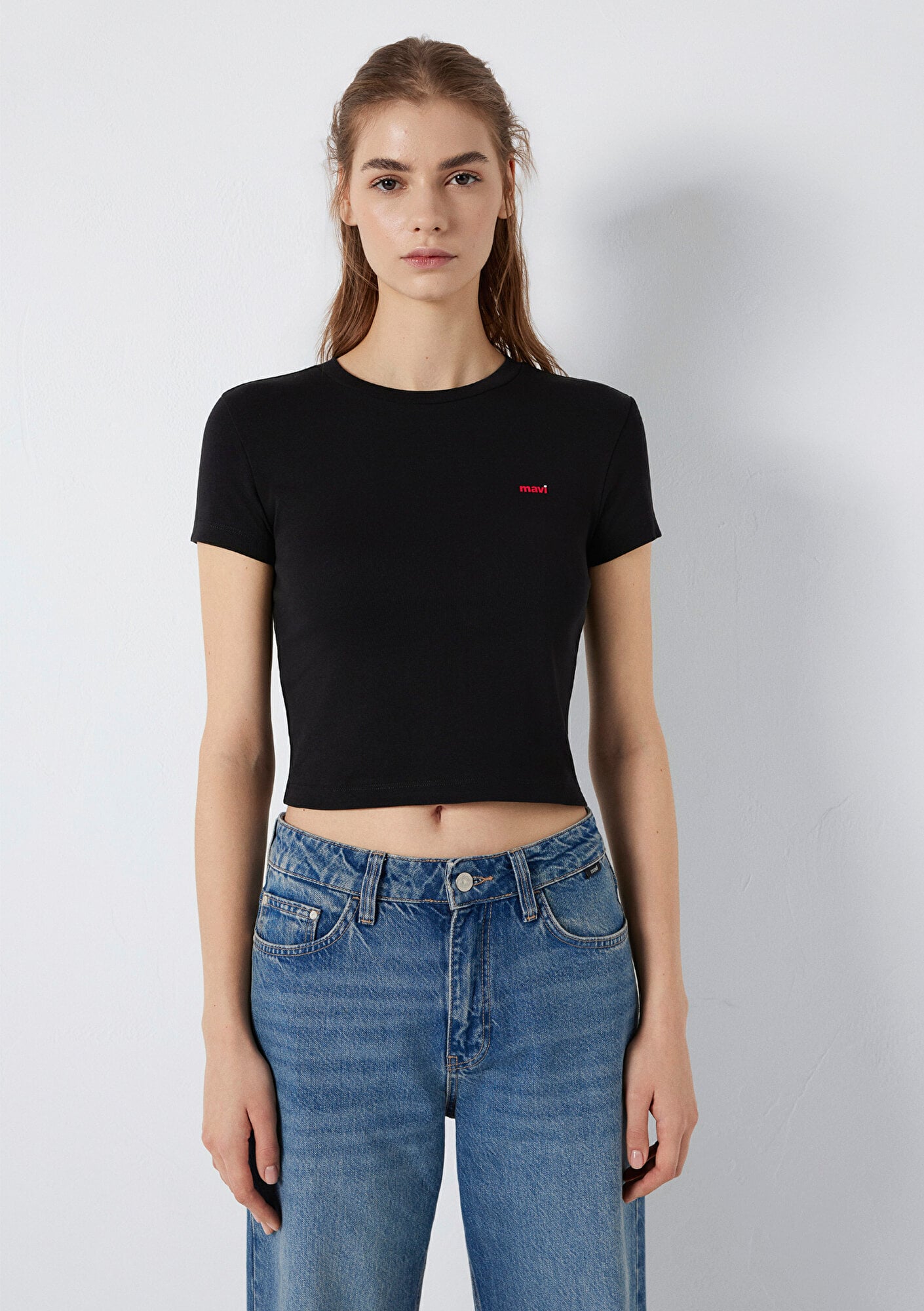 Mavi Mavi Logo Baskılı Siyah Tişört Fitted / Vücuda Oturan Kesim 1613848-900