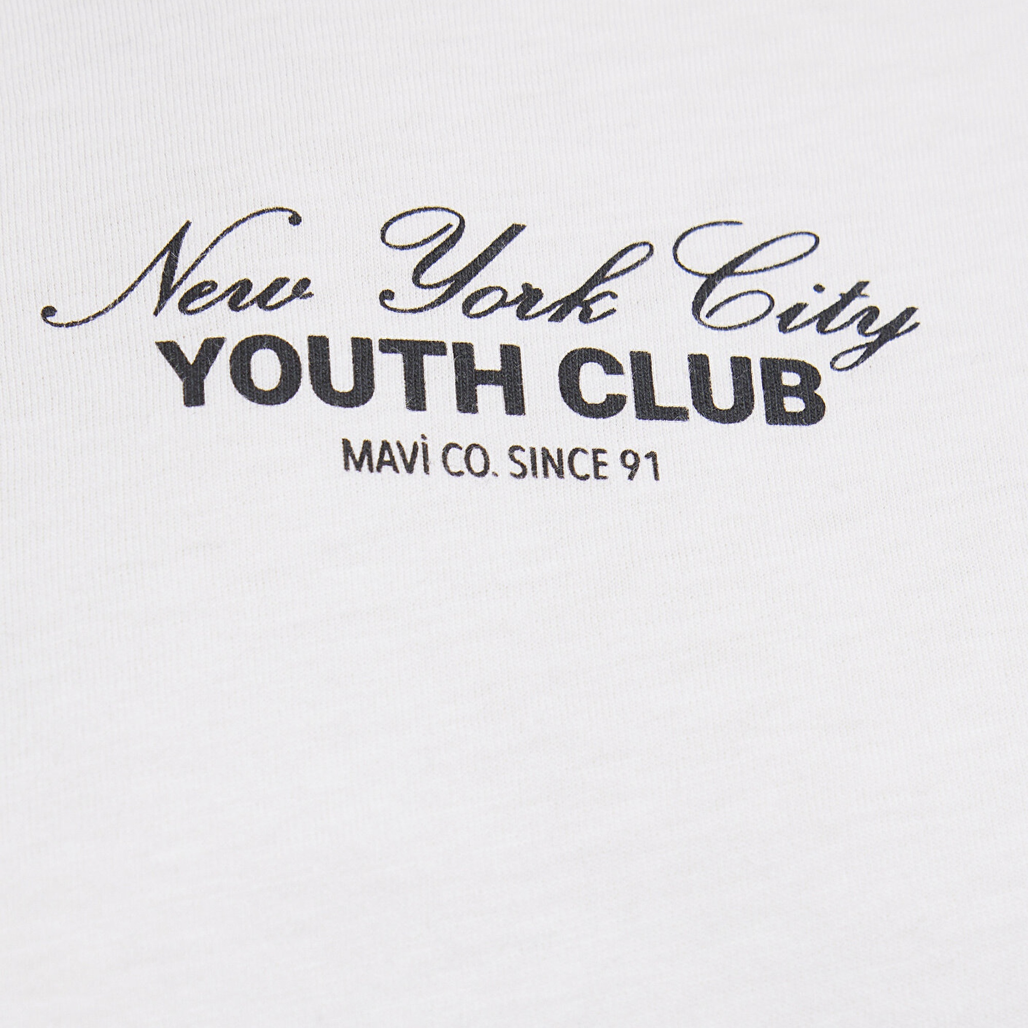 Mavi Bisiklet Yaka Sırt Baskılı BeyazTişört Regular Fit / Normal Kesim 1613766-70057