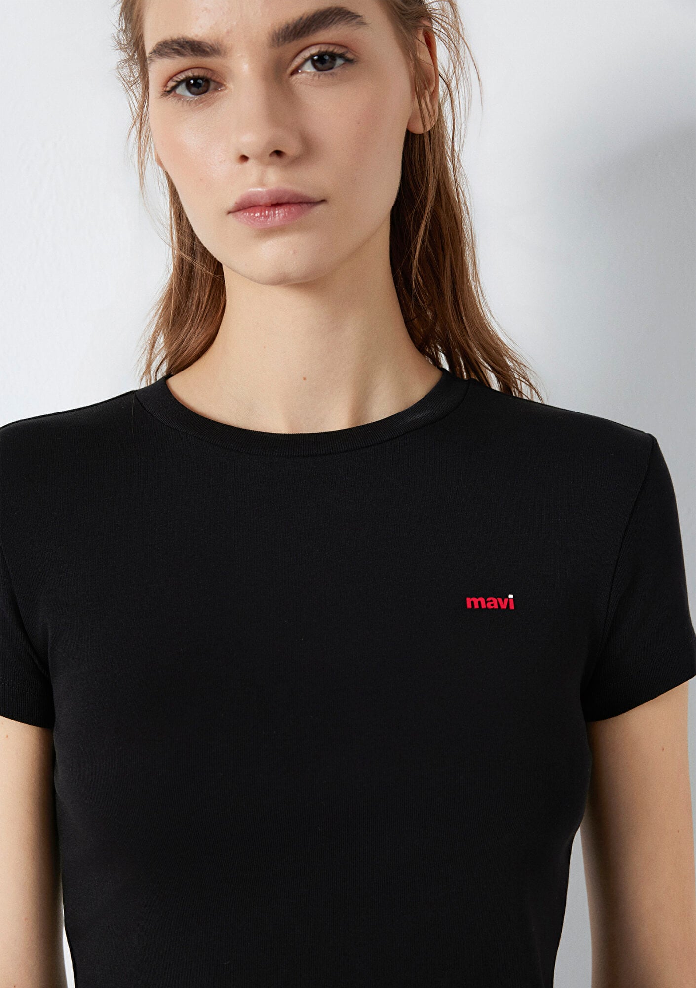 Mavi Mavi Logo Baskılı Siyah Tişört Fitted / Vücuda Oturan Kesim 1613848-900