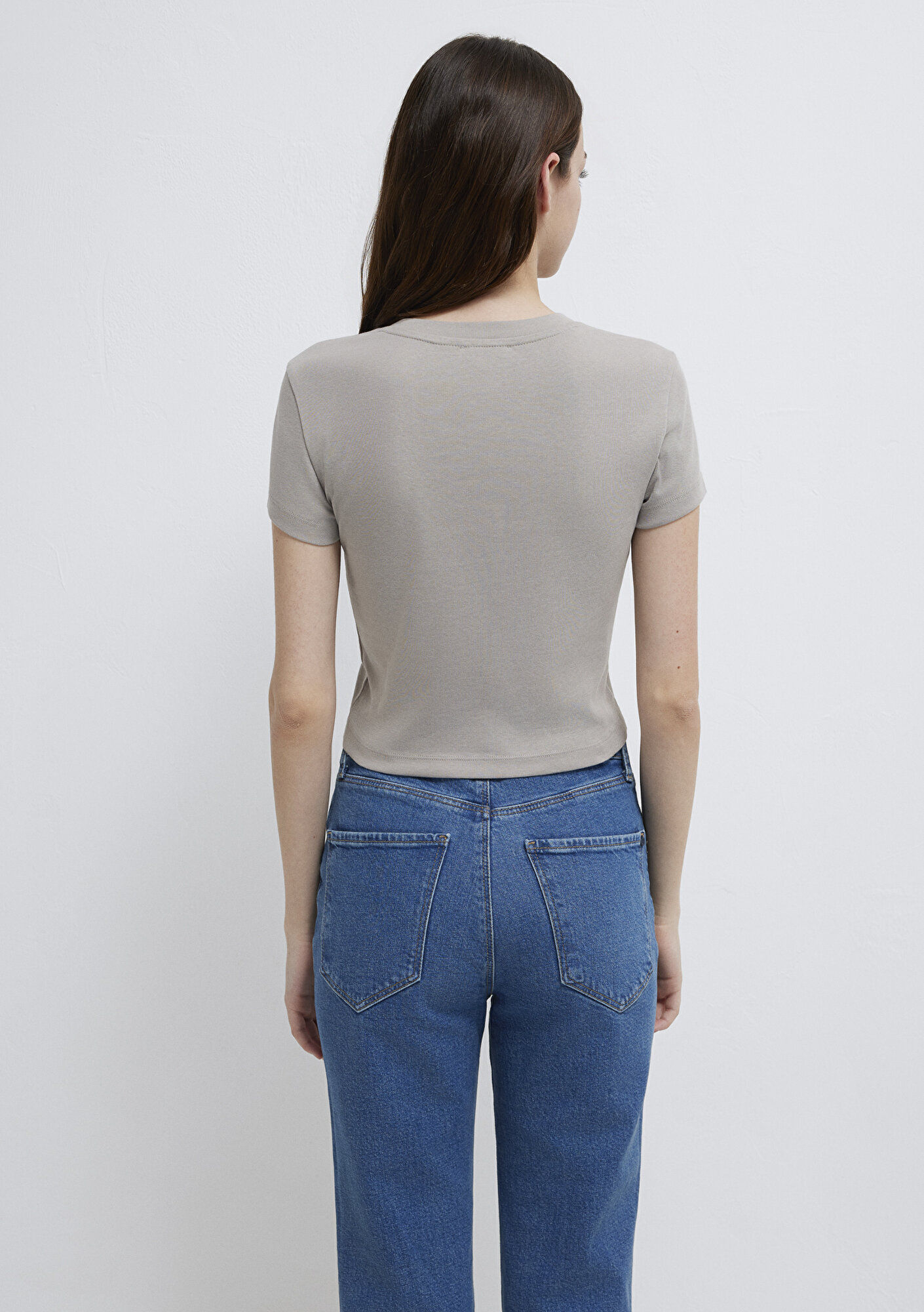 Mavi Mavi Logo Baskılı Gri Tişört Fitted / Vücuda Oturan Kesim 1613848-70112