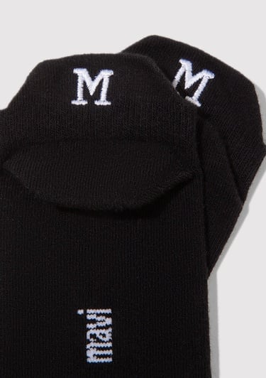  Mavi M Nakışlı Siyah Patik Çorap 1913781-900