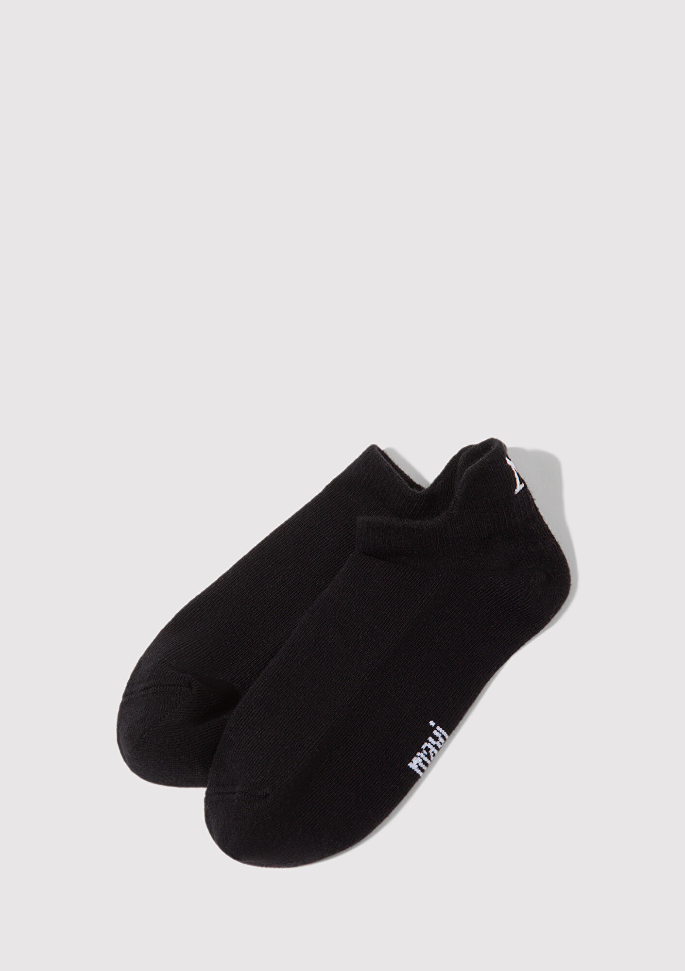  Mavi M Nakışlı Siyah Patik Çorap 1913781-900