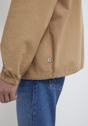  Mavi Cepli Kahverengi Gömlek Loose Fit / Bol Rahat Kesim 0211871-88616