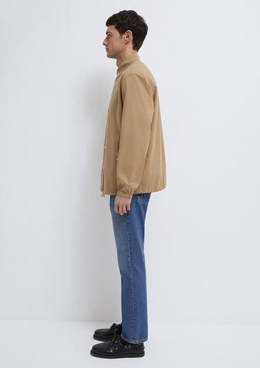  Mavi Cepli Kahverengi Gömlek Loose Fit / Bol Rahat Kesim 0211871-88616