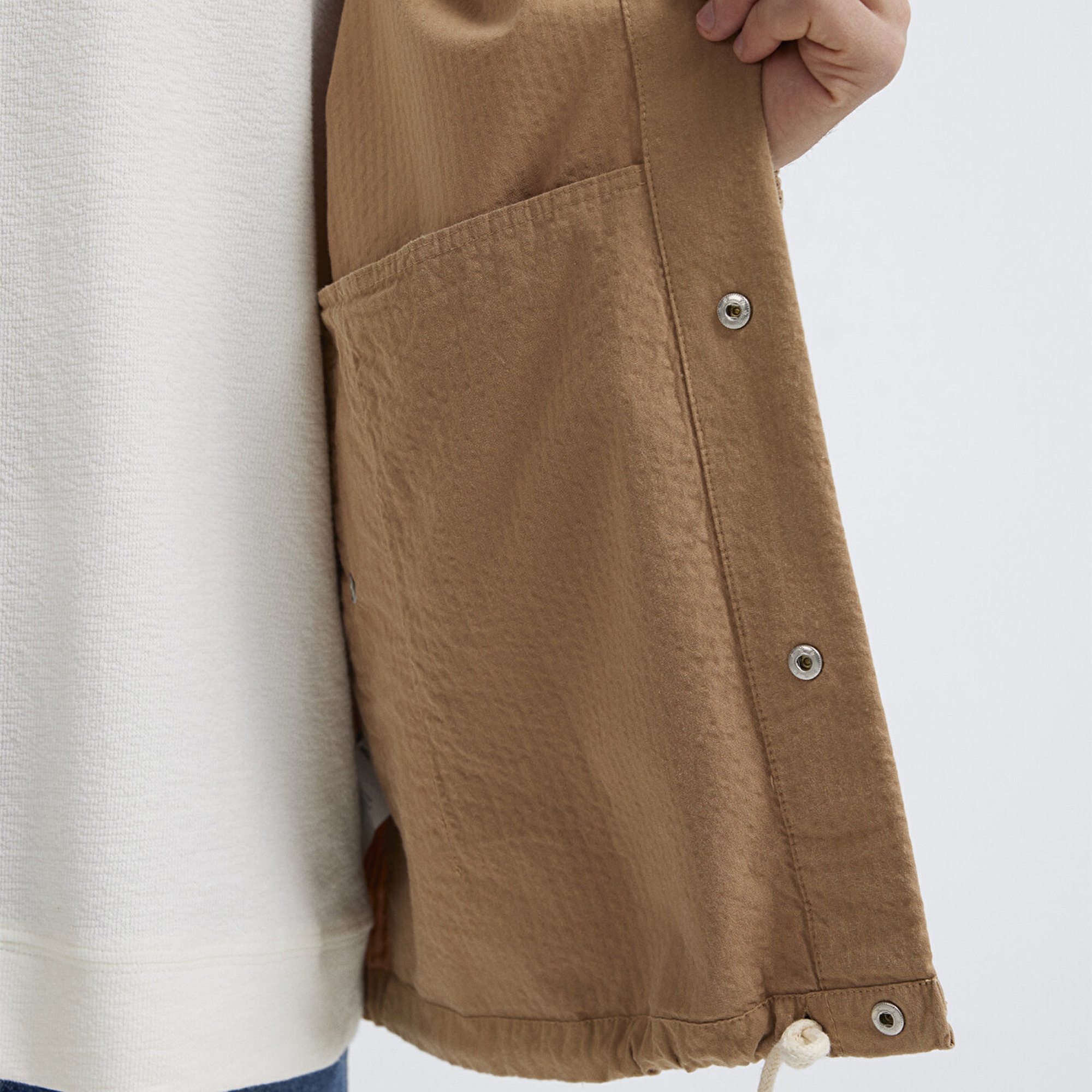 Mavi Cepli Kahverengi Gömlek Loose Fit / Bol Rahat Kesim 0211871-88616