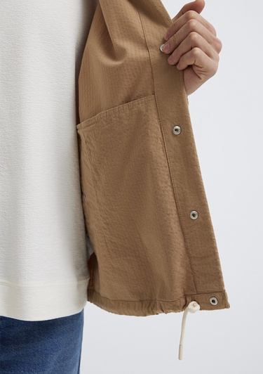  Mavi Cepli Kahverengi Gömlek Loose Fit / Bol Rahat Kesim 0211871-88616