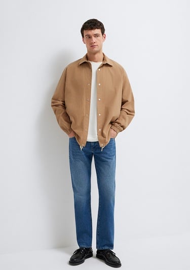 Mavi Cepli Kahverengi Gömlek Loose Fit / Bol Rahat Kesim 0211871-88616