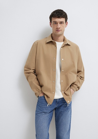  Mavi Cepli Kahverengi Gömlek Loose Fit / Bol Rahat Kesim 0211871-88616