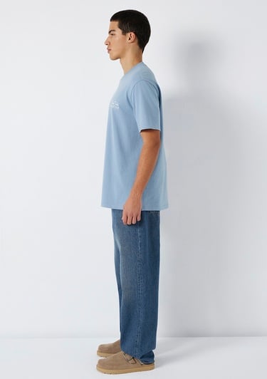  Mavi Baskılı Mavi Tişört Loose Fit / Bol Rahat Kesim 0613184-86998