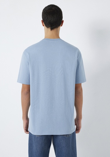 Mavi Baskılı Mavi Tişört Loose Fit / Bol Rahat Kesim 0613184-86998