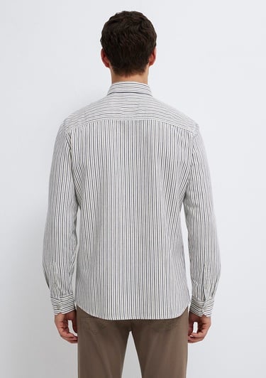  Mavi Çizgili Beyaz Gömlek Regular Fit / Normal Kesim 0211914-18790