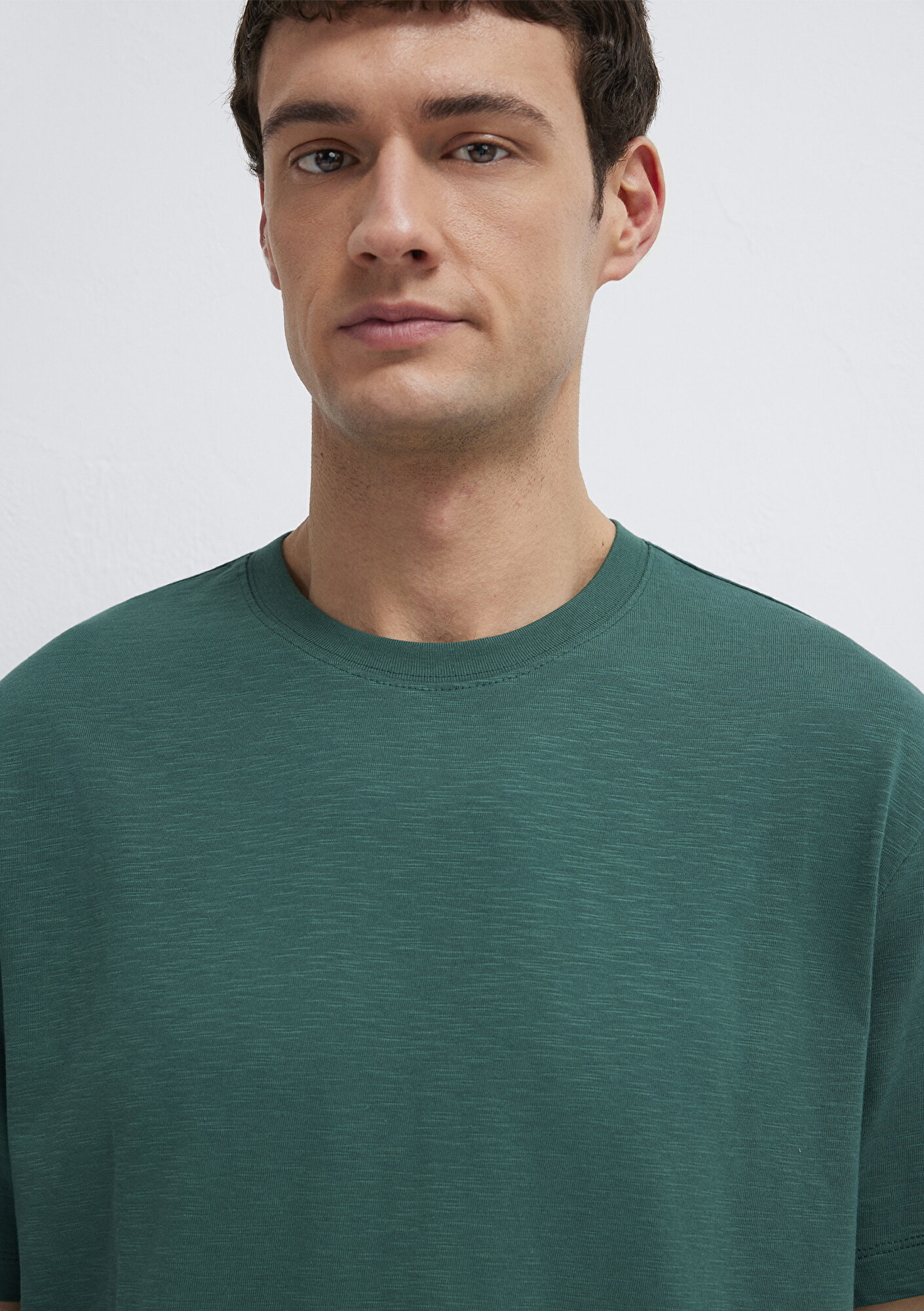 Mavi Yeşil Basic Tişört Loose Fit / Bol Rahat Kesim 0613146-71930