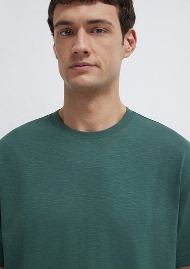  Mavi Yeşil Basic Tişört Loose Fit / Bol Rahat Kesim 0613146-71930
