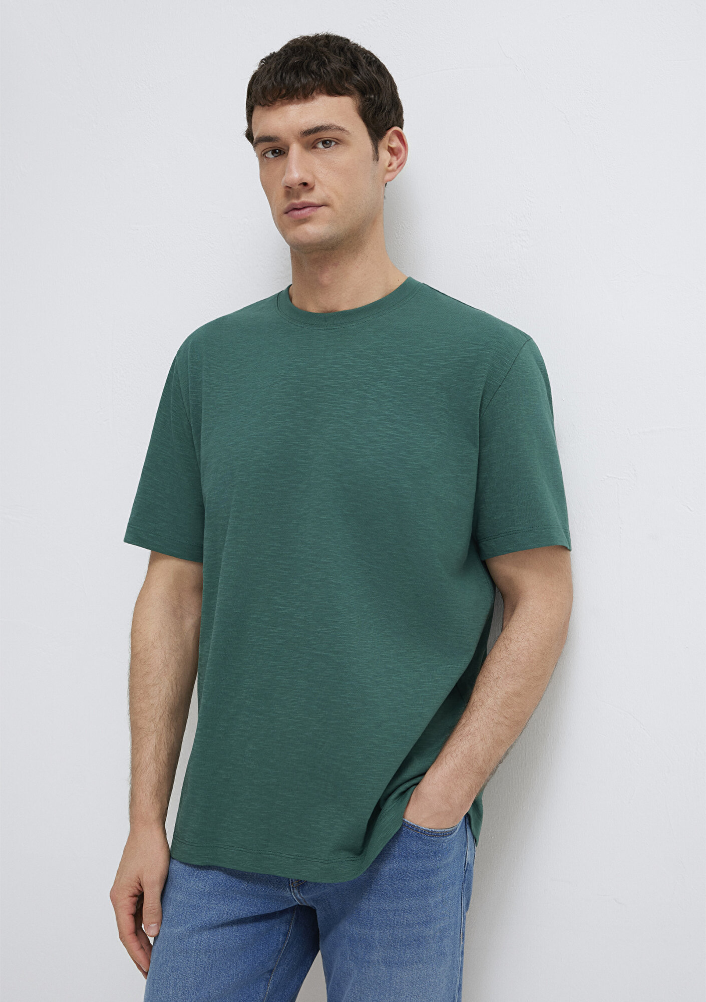 Mavi Yeşil Basic Tişört Loose Fit / Bol Rahat Kesim 0613146-71930