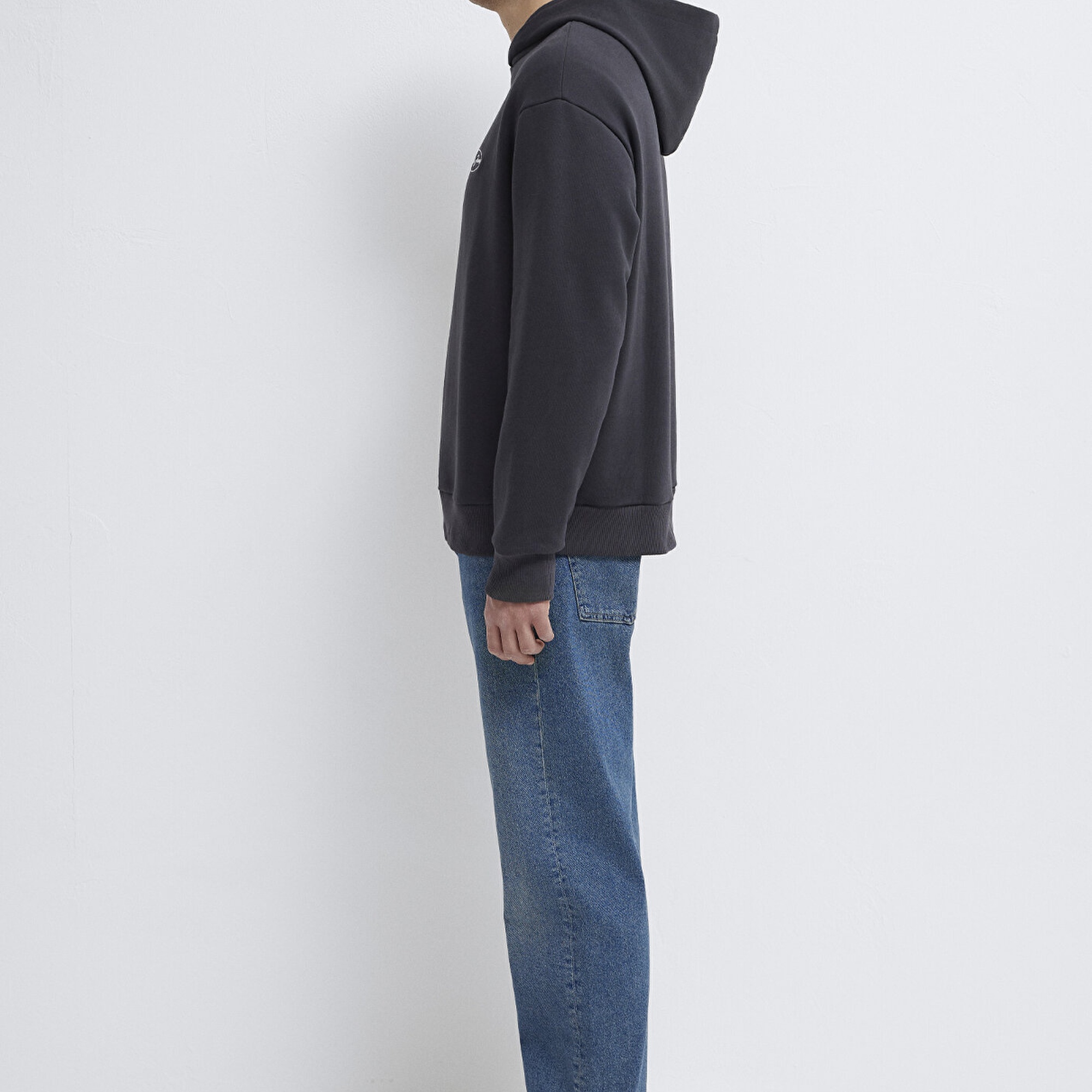 Mavi Mavi Jeans Nakışlı Kapüşonlu Antrasit Sweatshirt 0S10545-70087