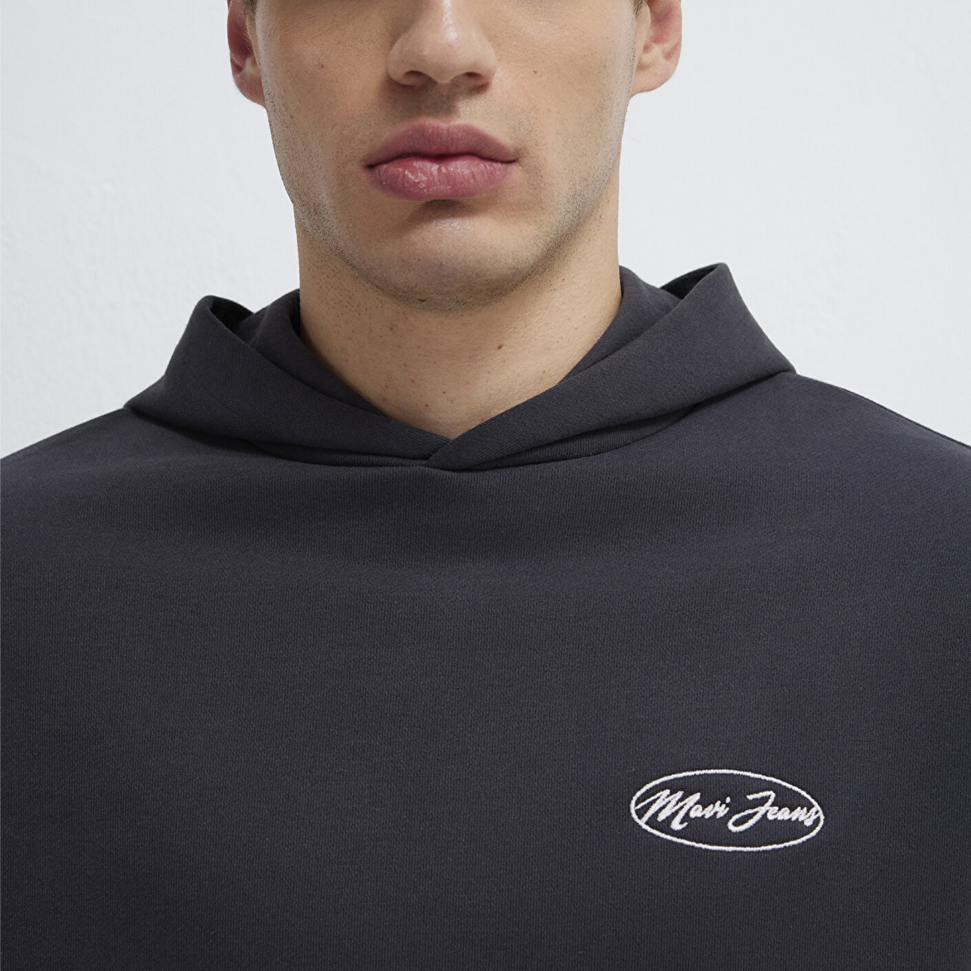 Mavi Mavi Jeans Nakışlı Kapüşonlu Antrasit Sweatshirt 0S10545-70087