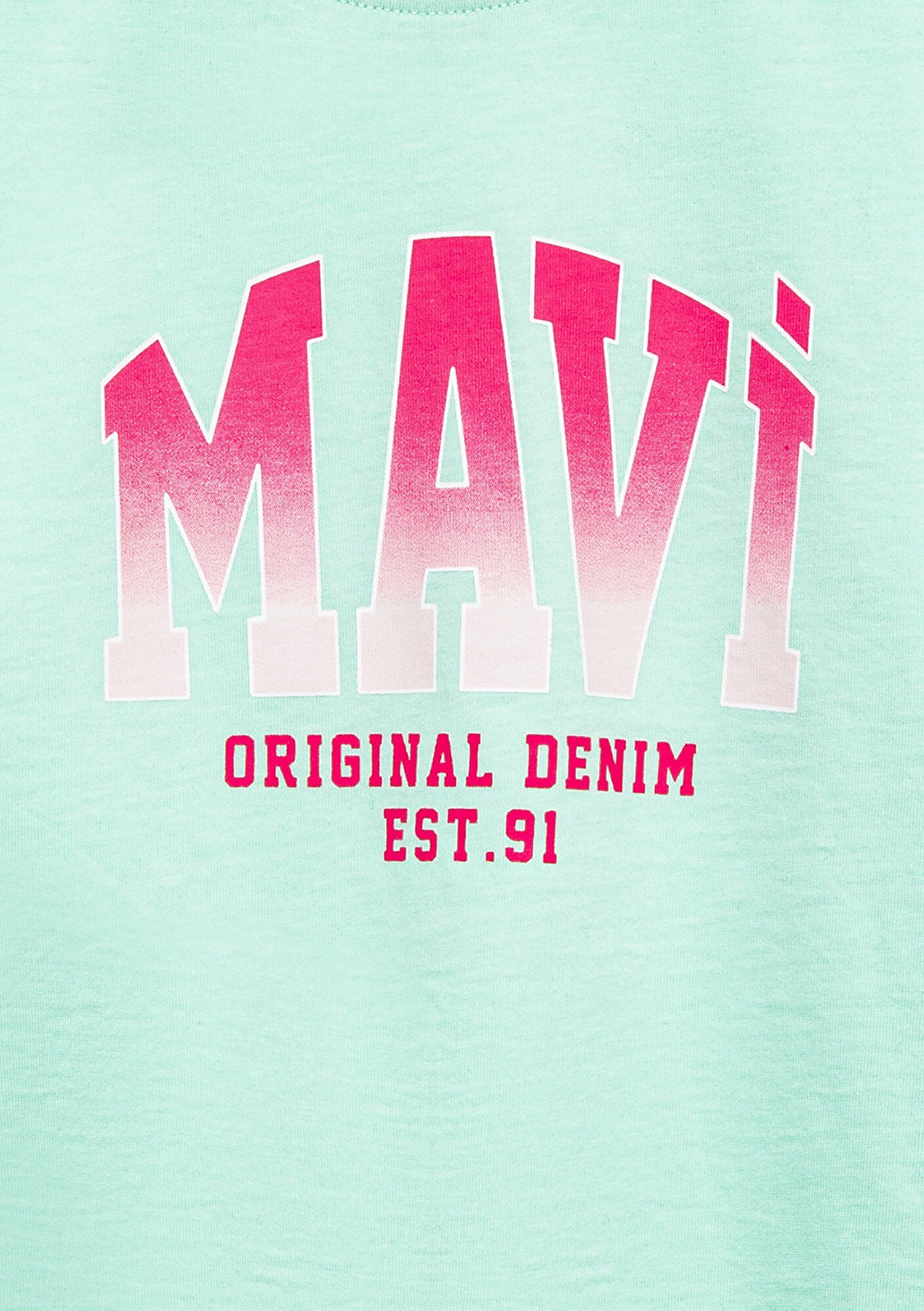 Mavi Mavi Logo Baskılı Yeşil Tişört Loose Fit / Bol Rahat Kesim 7610386-71643