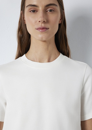  Mavi Ekru Basic Tişört Slim Fit / Dar Kesim 1613788-80194