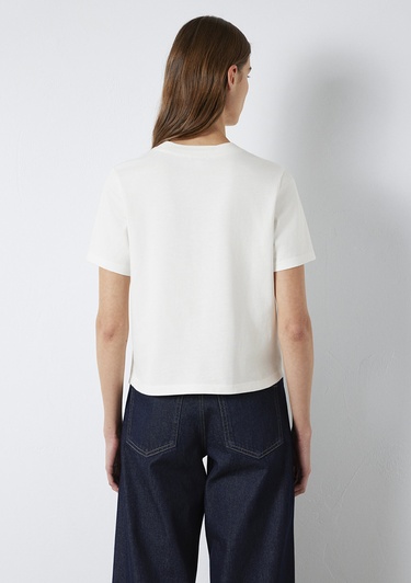  Mavi Ekru Basic Tişört Slim Fit / Dar Kesim 1613788-80194