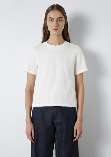  Mavi Ekru Basic Tişört Slim Fit / Dar Kesim 1613788-80194