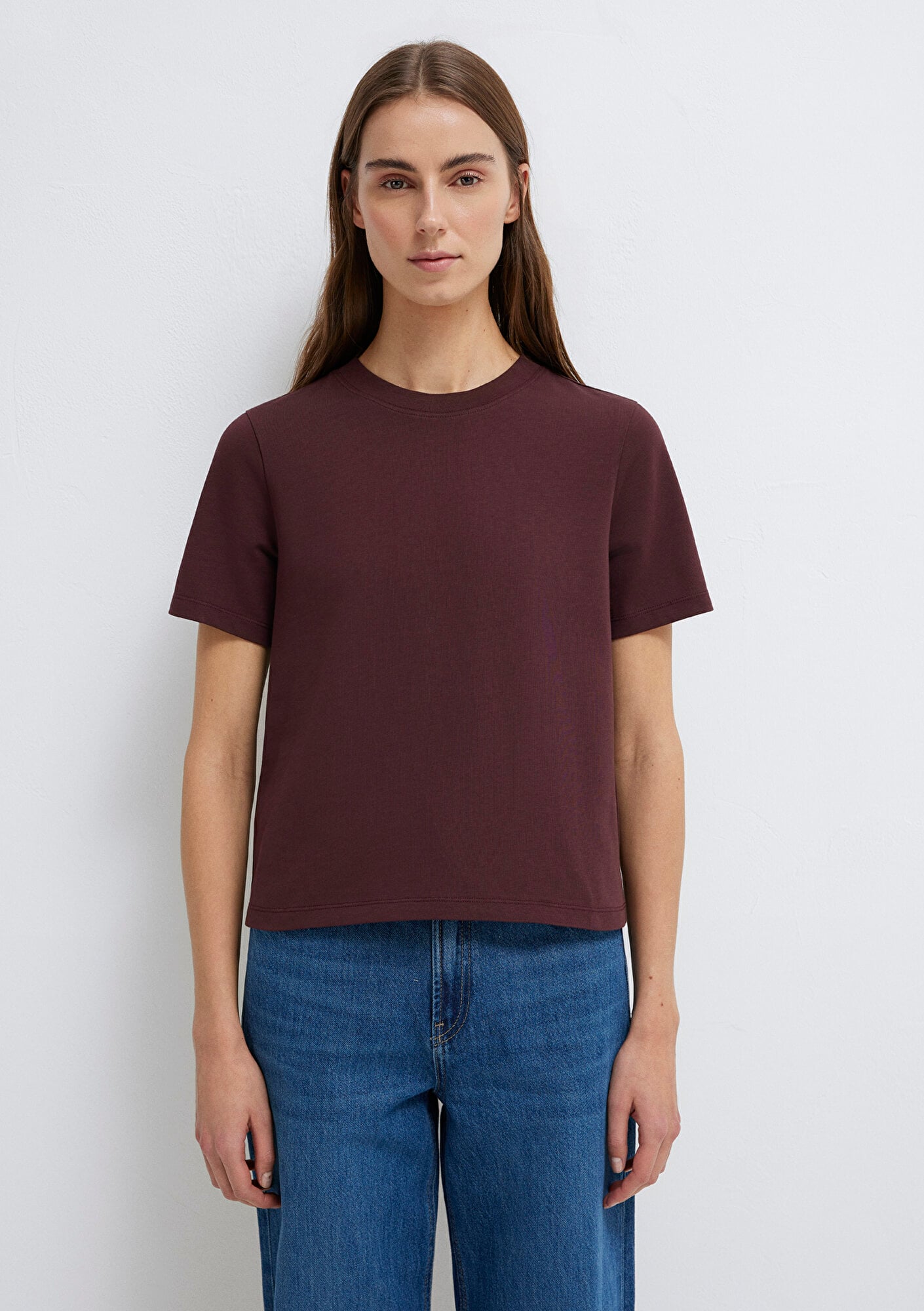 Mavi Kahverengi Basic Tişört Slim Fit / Dar Kesim 1613788-70223