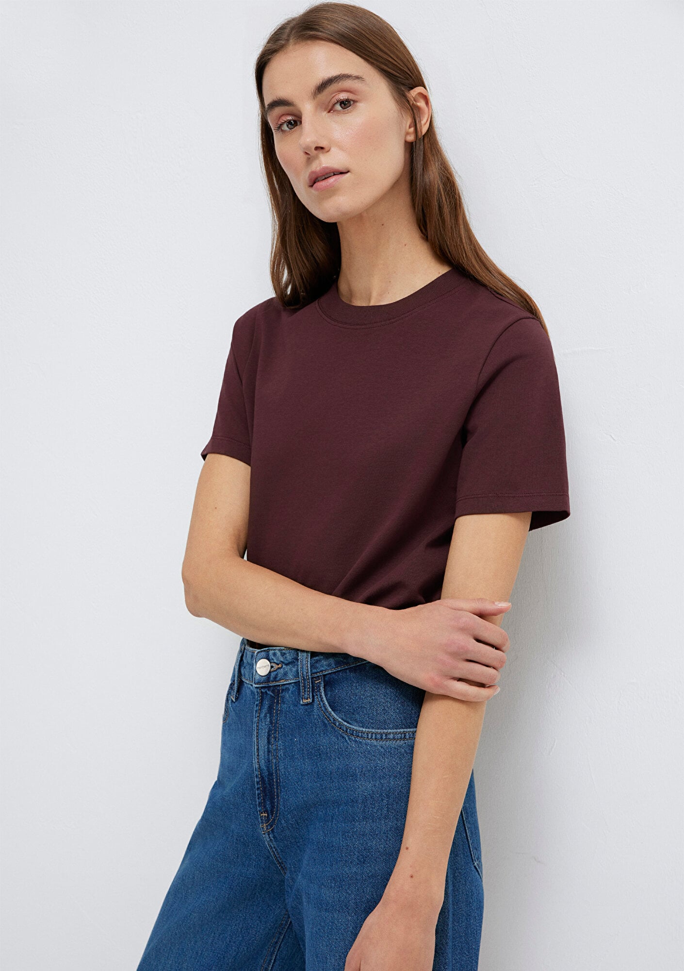 Mavi Kahverengi Basic Tişört Slim Fit / Dar Kesim 1613788-70223