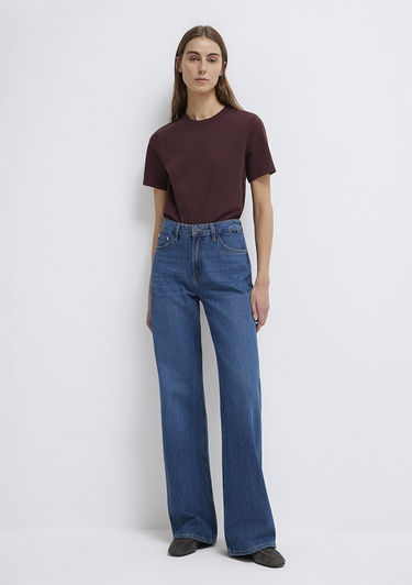  Mavi Kahverengi Basic Tişört Slim Fit / Dar Kesim 1613788-70223