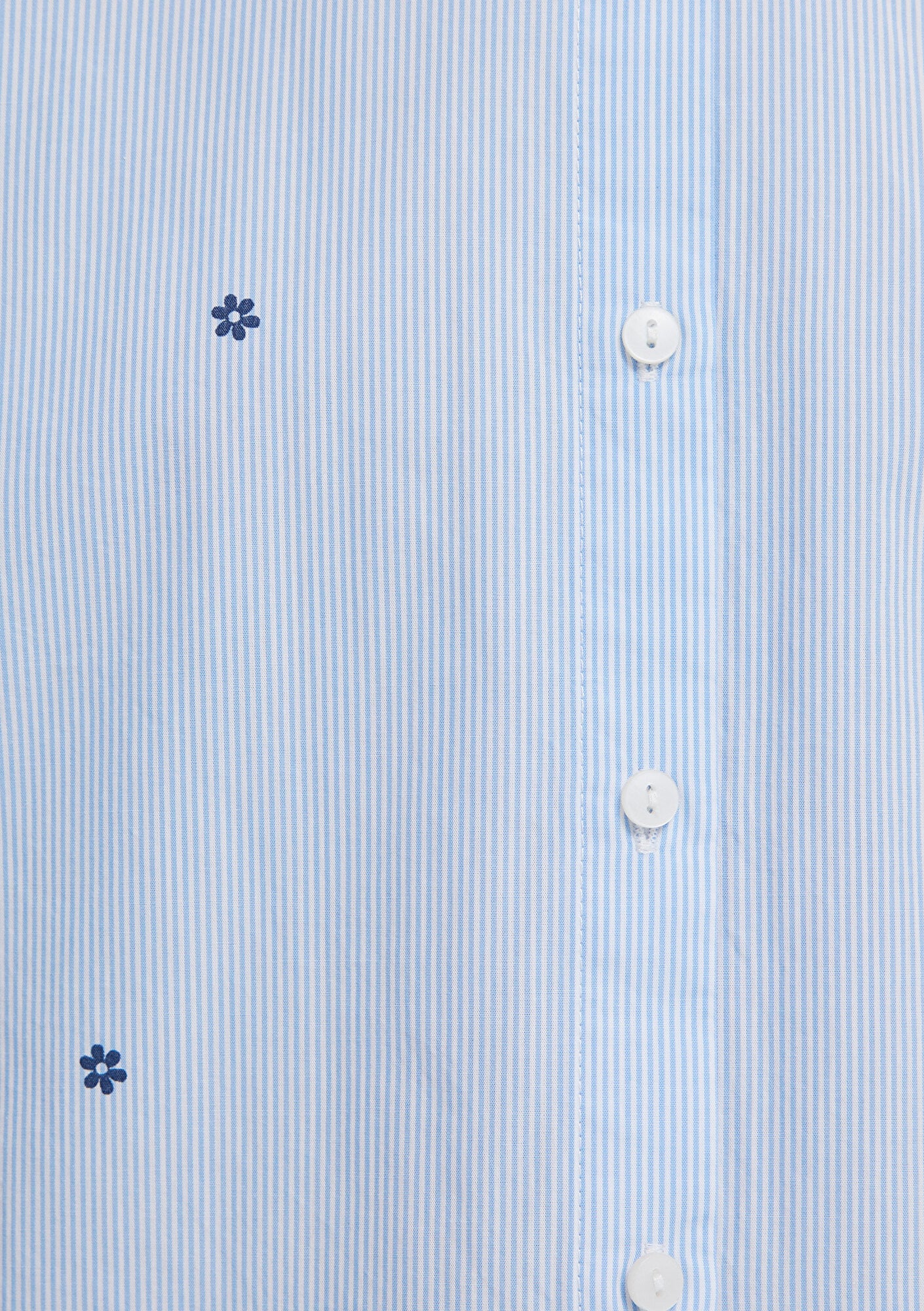 Mavi Çiçek Baskılı Mavi Gömlek Loose Fit / Bol Rahat Kesim 1210610-91382