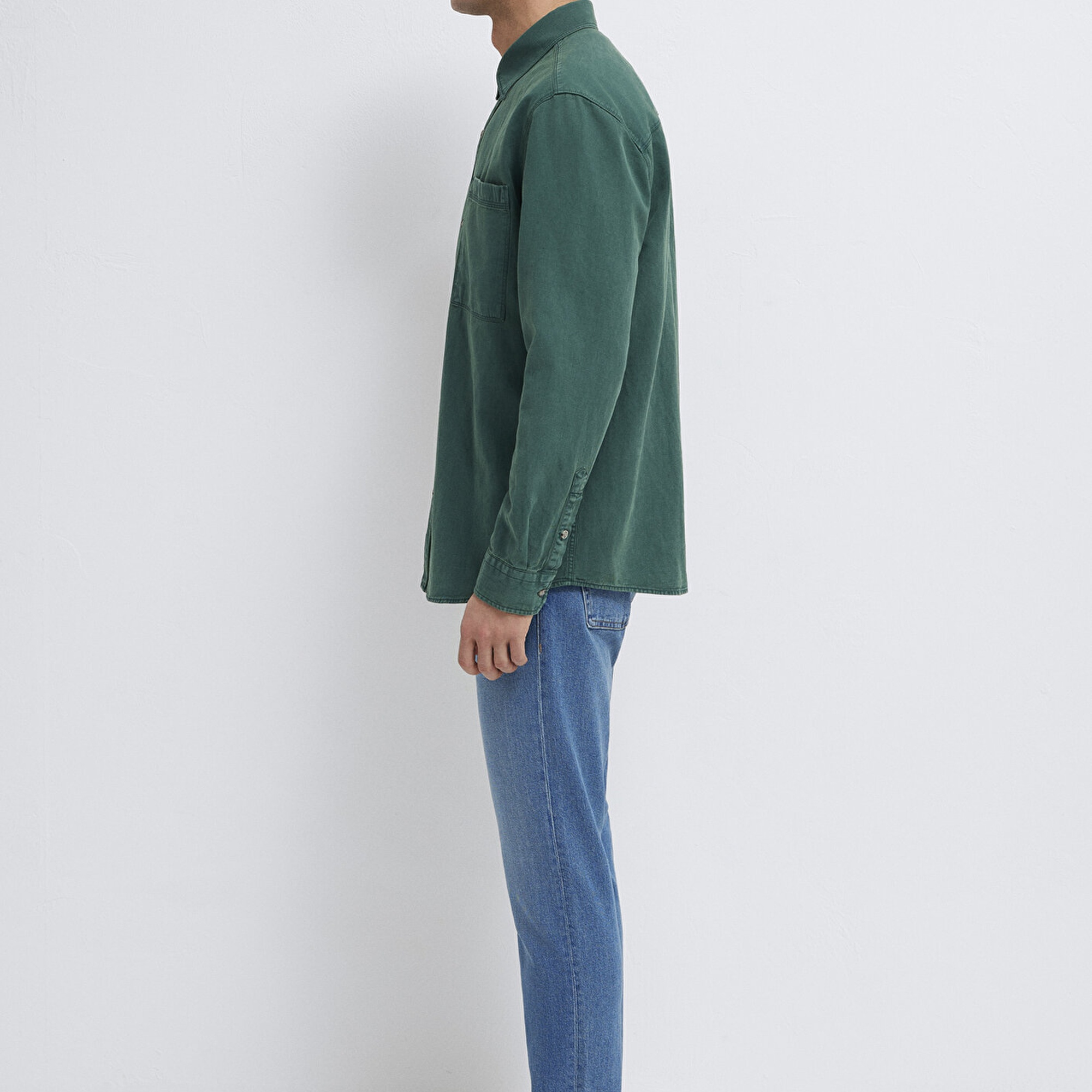 Mavi Cepli Yeşil Gömlek Regular Fit / Normal Kesim 0211827-71930