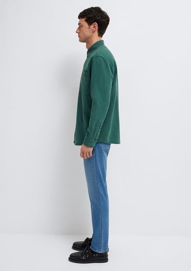  Mavi Cepli Yeşil Gömlek Regular Fit / Normal Kesim 0211827-71930