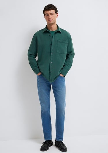 Mavi Cepli Yeşil Gömlek Regular Fit / Normal Kesim 0211827-71930