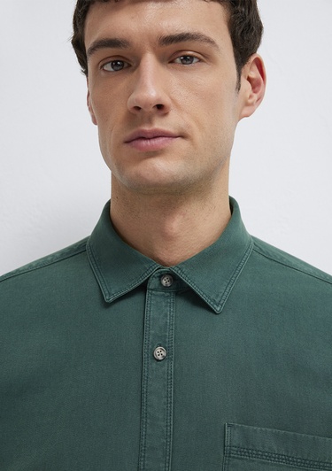  Mavi Cepli Yeşil Gömlek Regular Fit / Normal Kesim 0211827-71930