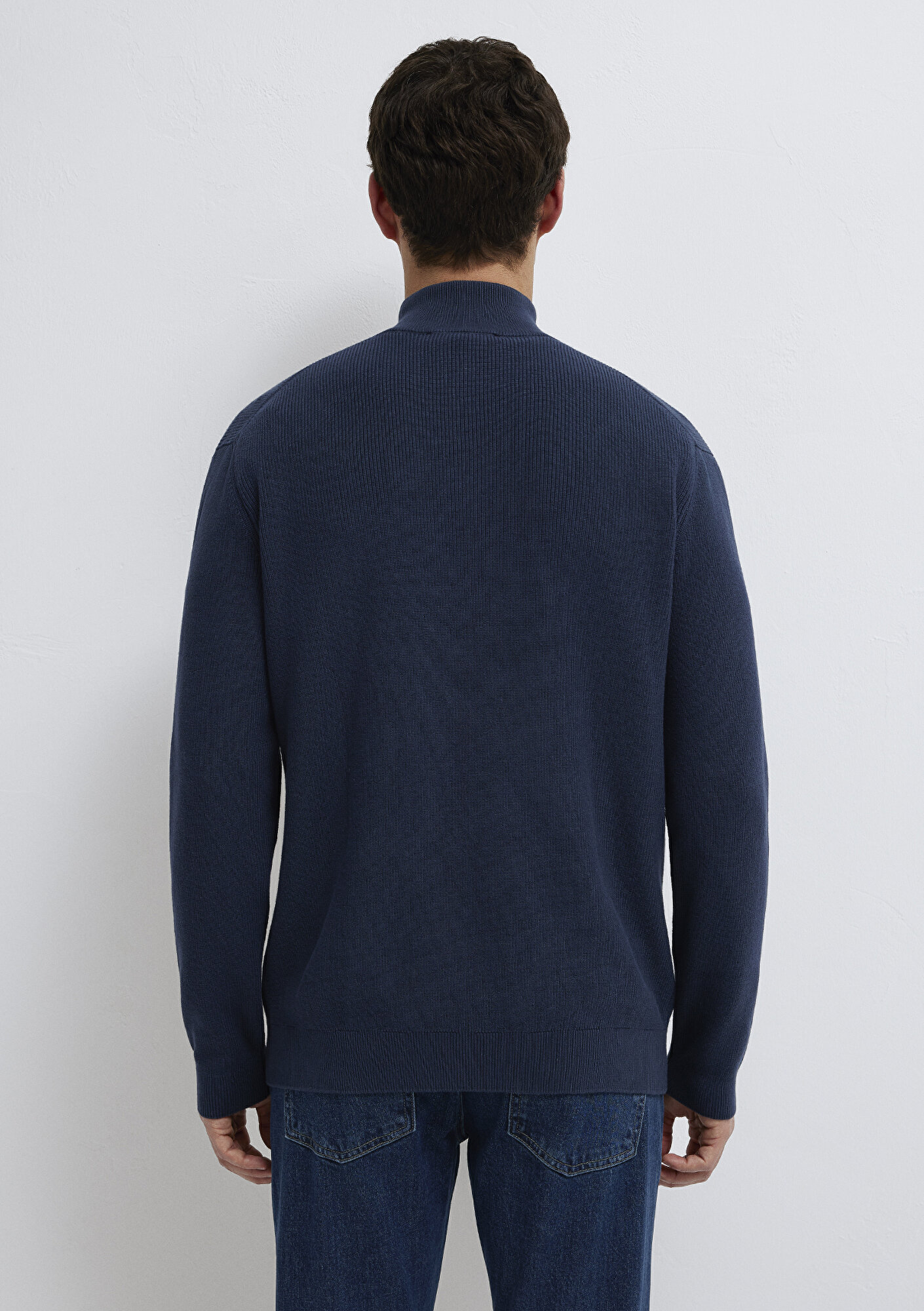  Mavi Yarı Fermuarlı Lacivert Kazak Regular Fit / Normal Kesim 0710396-70490