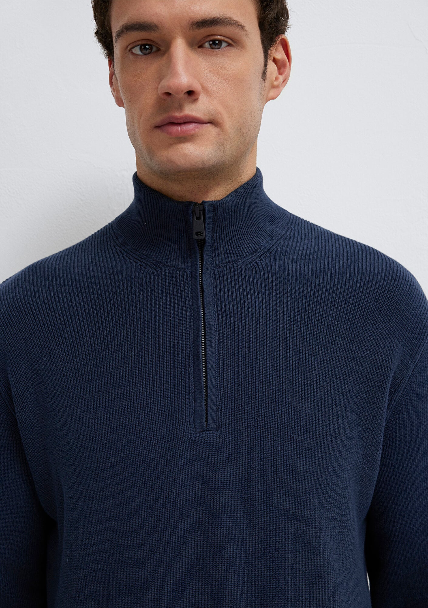 Mavi Yarı Fermuarlı Lacivert Kazak Regular Fit / Normal Kesim 0710396-70490