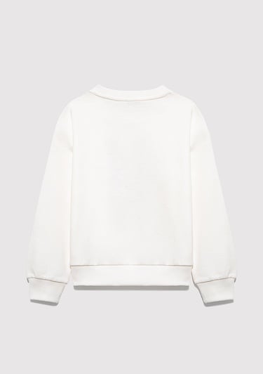  Mavi M Logo Baskılı Ekru Sweatshirt 7S10118-70057