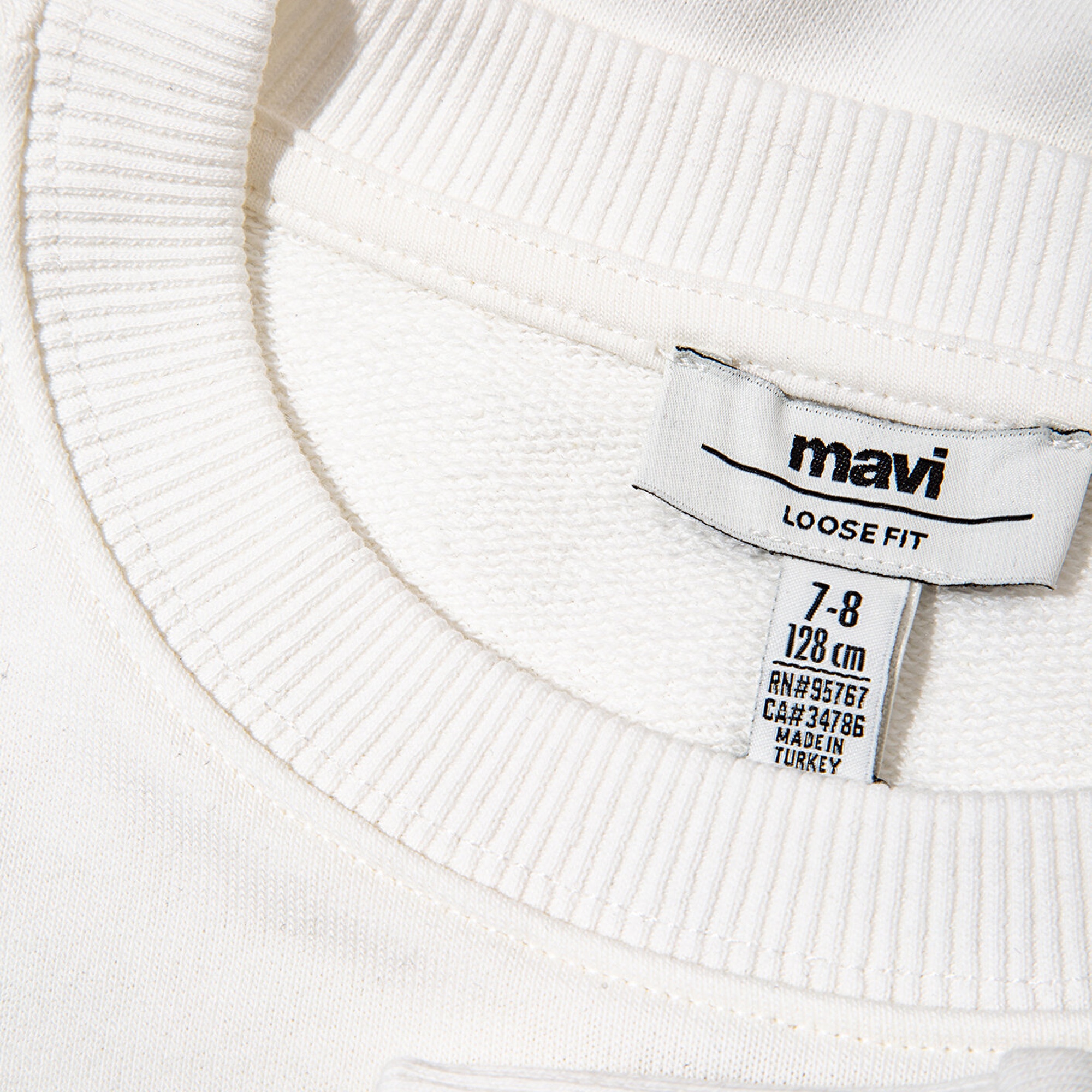Mavi M Logo Baskılı Ekru Sweatshirt 7S10118-70057