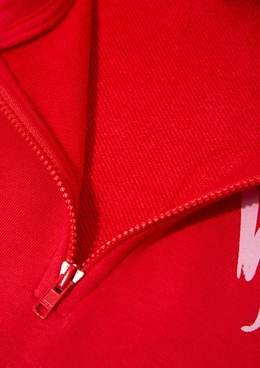  Mavi Yarı Fermuarlı Kırmızı Sweatshirt 7S10175-70478
